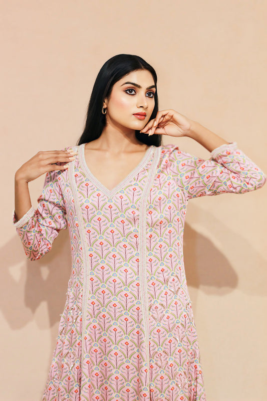 Vatika A-line Digital Print Suit
