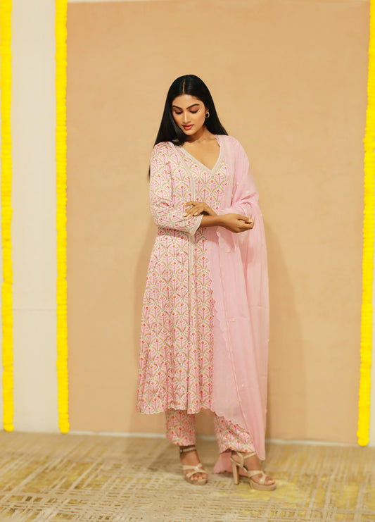 Vatika A-line Digital Print Suit