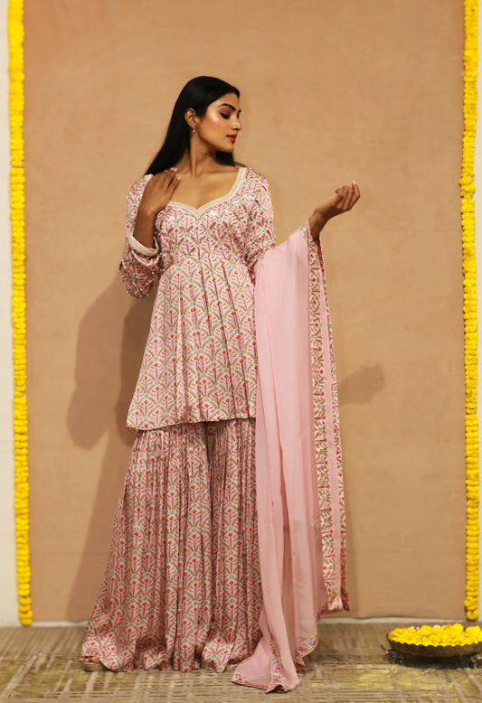 Gulzar Digital Print Peplum Suit Set