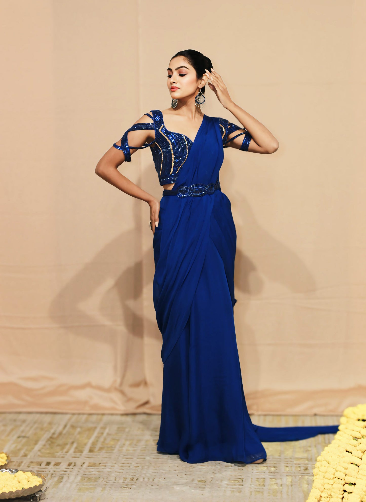 Indus Blue Drape Saree