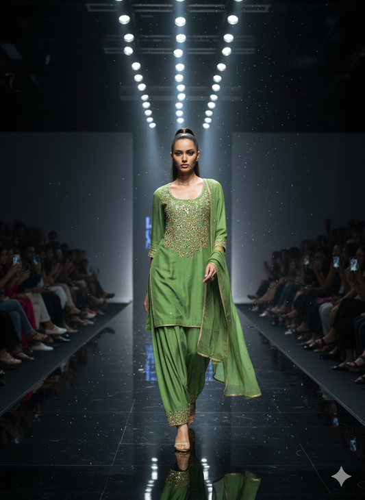 Noorza Green Salwaar Suit Set