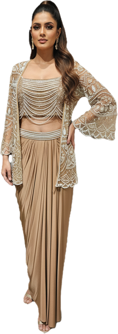 Pearl Cape Skirt Set