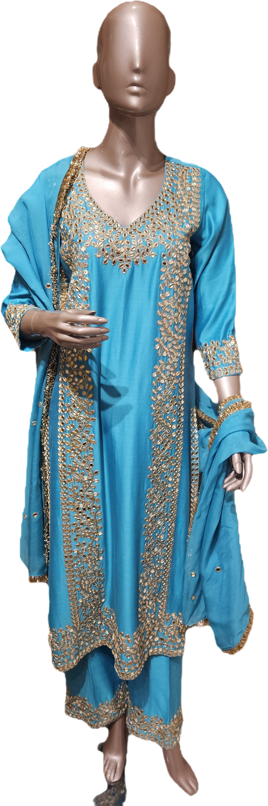 Ocean Glow Blue Straight Suit Set