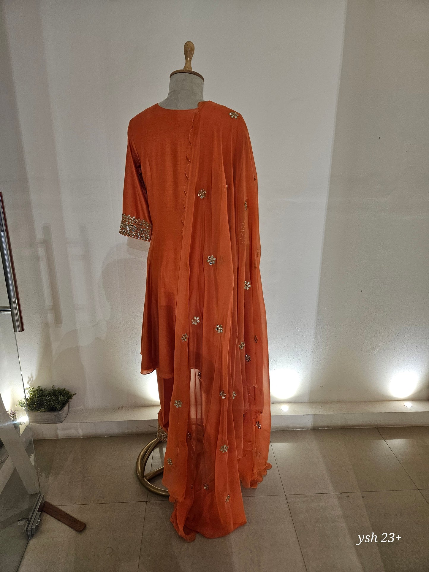 Saffira Orange Anarkali Suit Set