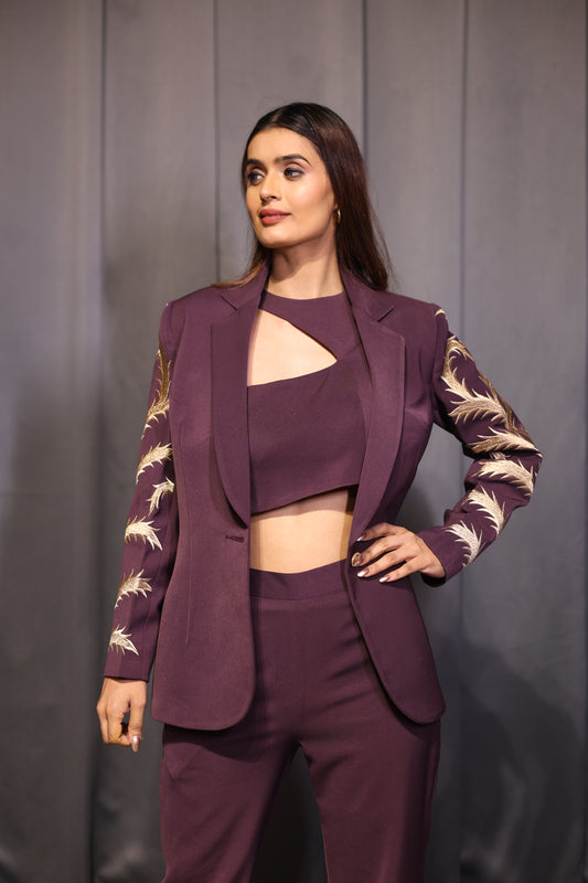 Wine Blazer (3 Piece Set)