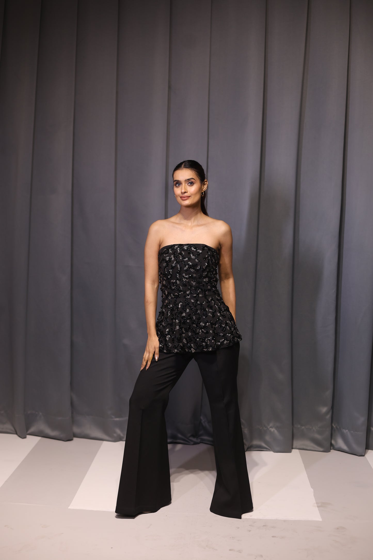 Black Peplum Set ( 2 piece set )