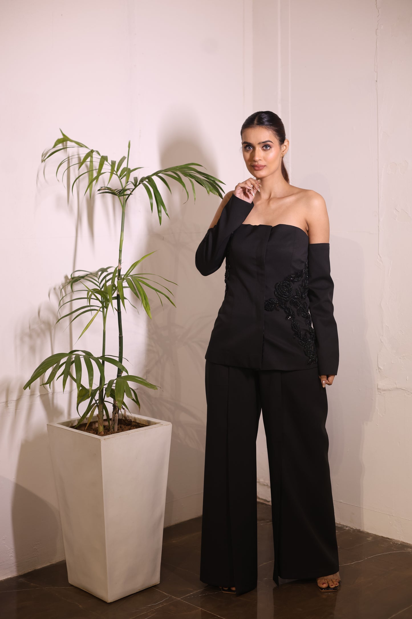Black Tube Blazer ( 2 piece set )