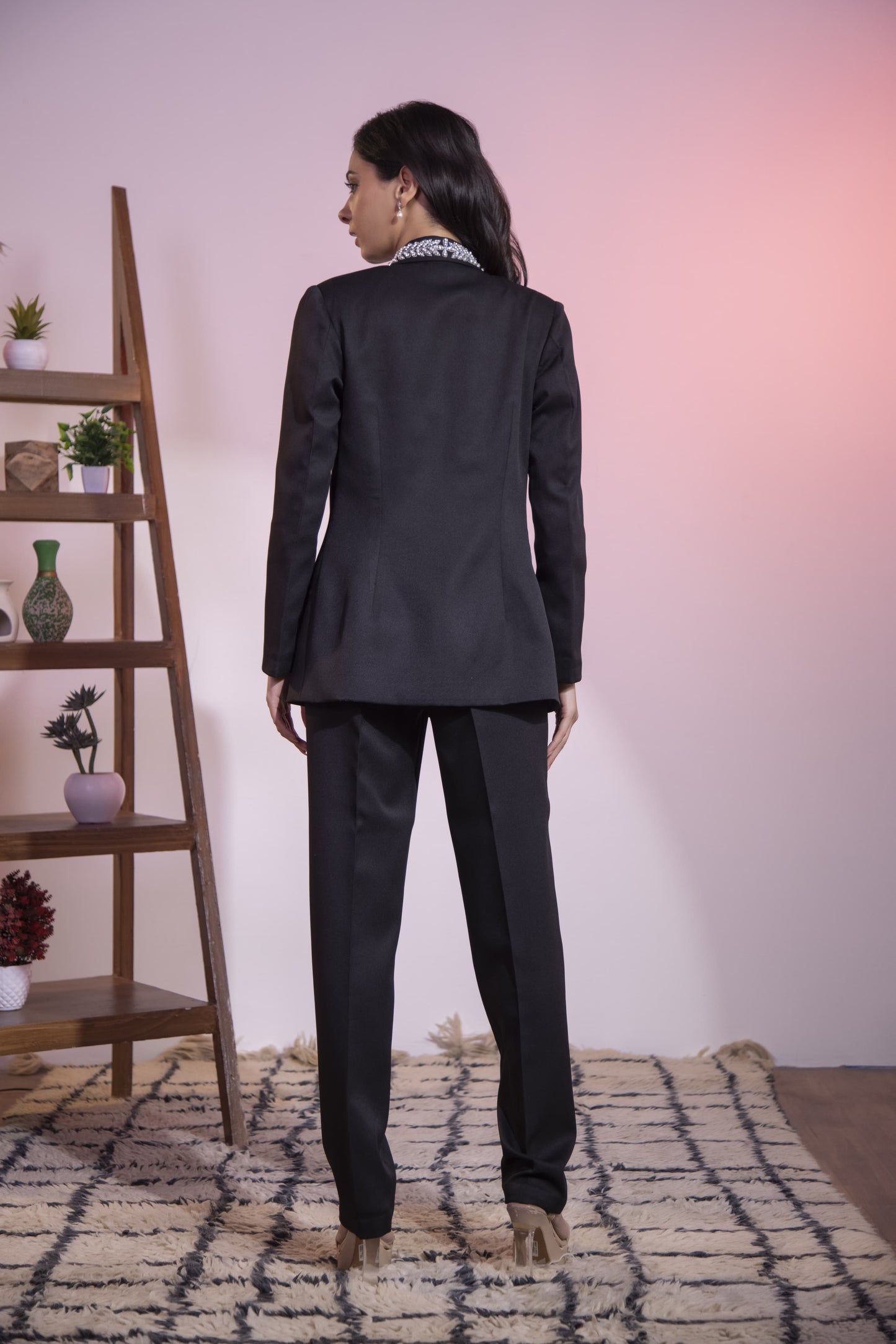 Black Swaroski Blazer Pants