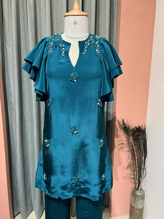 TURQUISE EMBROIDED CO-ORD SET