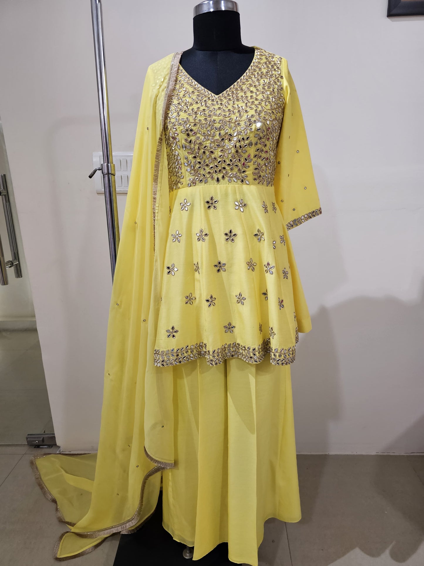 Zaafra Yellow Sharara Suit Set