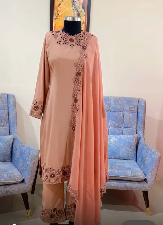 Mocha Cutwork Suit Set