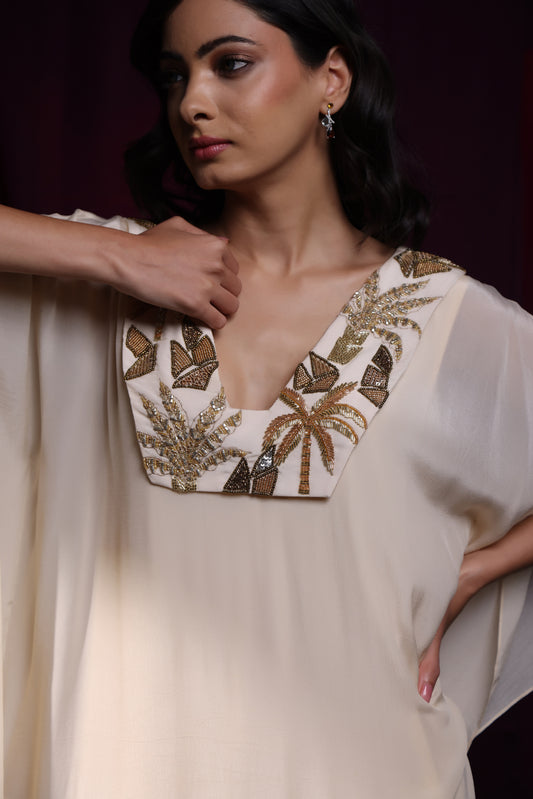 Ivory Flowy Kaaftan