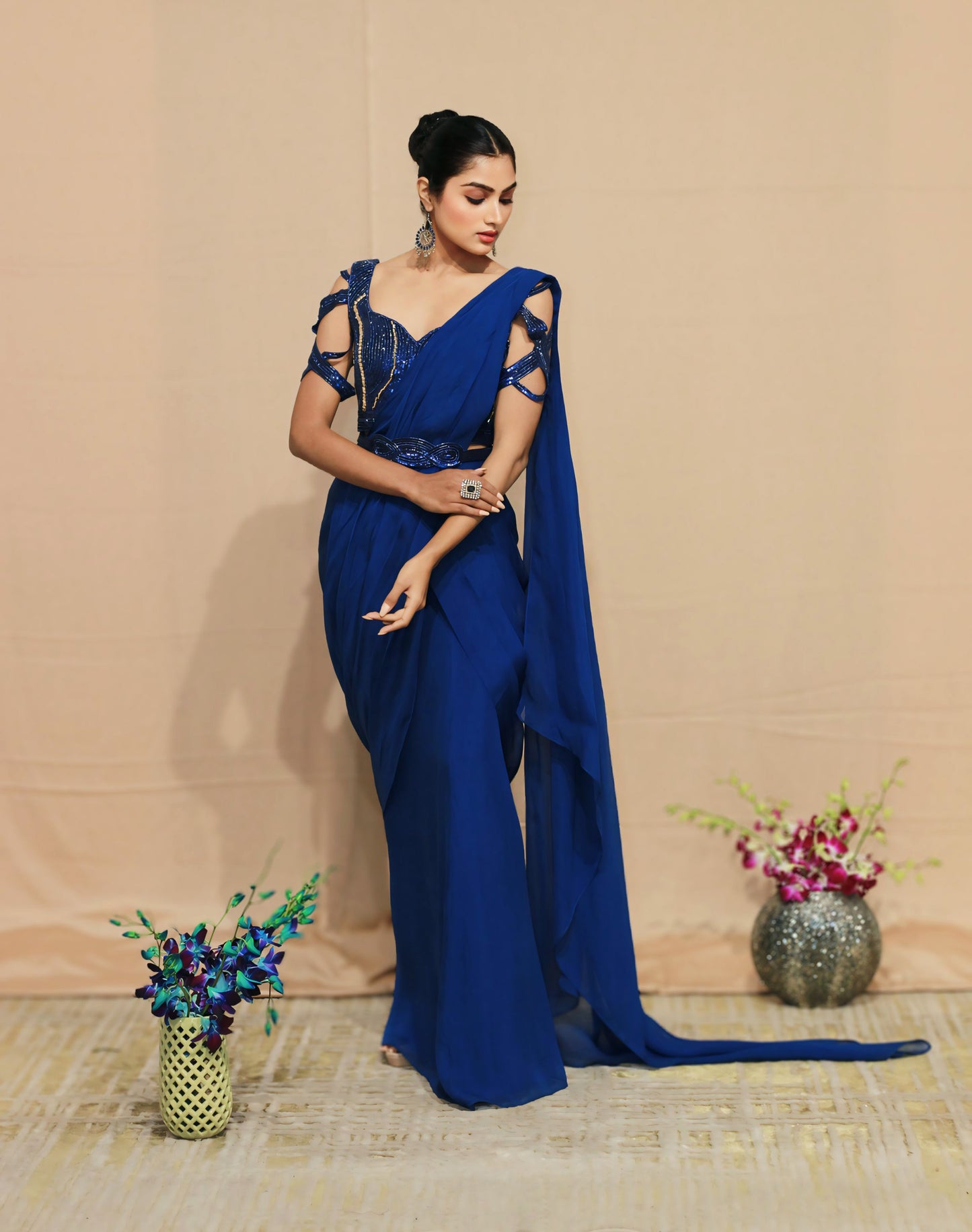 Indus Blue Drape Saree