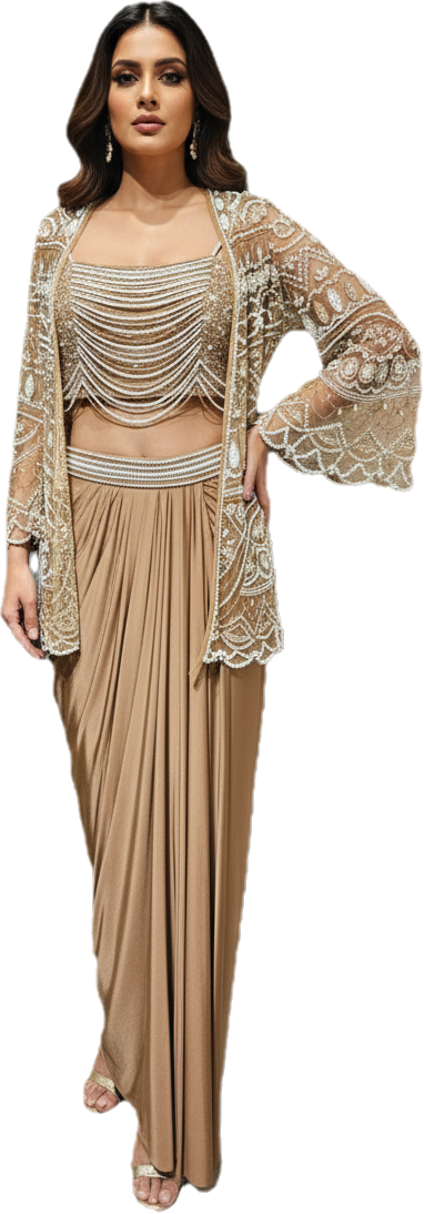 Pearl Cape Skirt Set