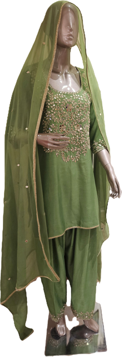 Noorza Green Salwaar Suit Set
