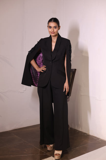 Black Cape blazer ( 2 piece set )