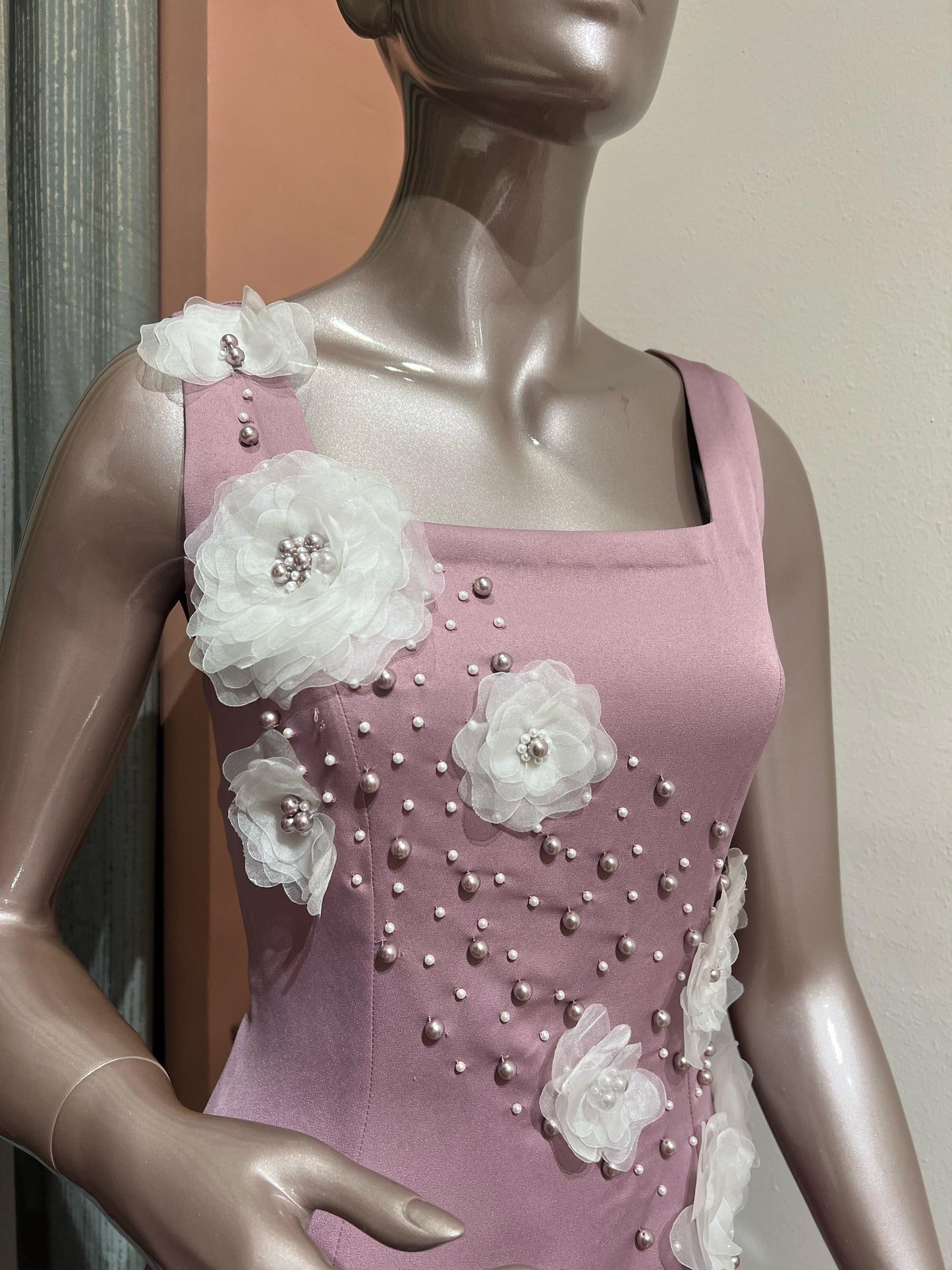 Short Dress Mauve Flower