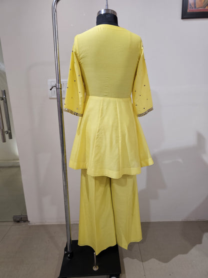 Zaafra Yellow Sharara Suit Set