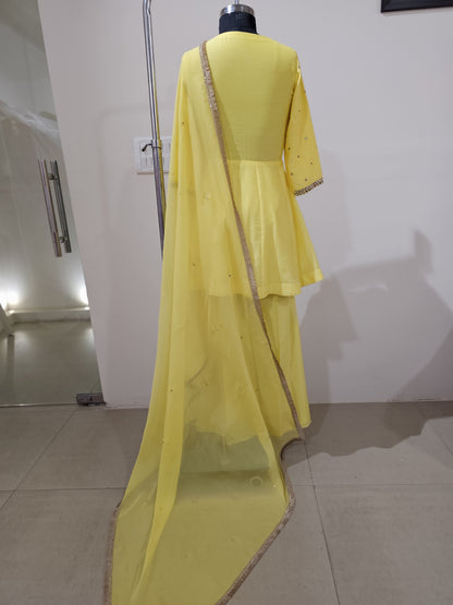 Zaafra Yellow Sharara Suit Set