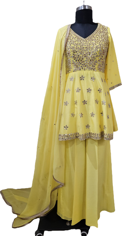 Zaafra Yellow Sharara Suit Set